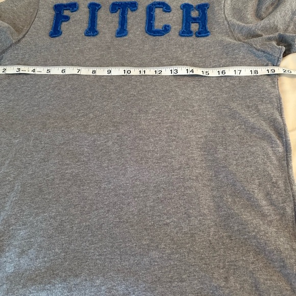 Abercrombie & Fitch Men Size M Muscle T-Shirt Gray/Blue Logo Spellout Preppy Y2K - Picture 5 of 7